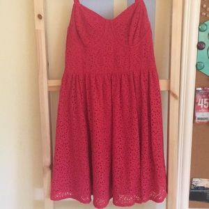 Red lace dress